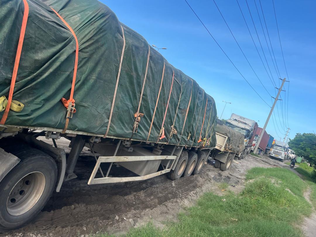 Trucks parked at Ubia Safari facility
